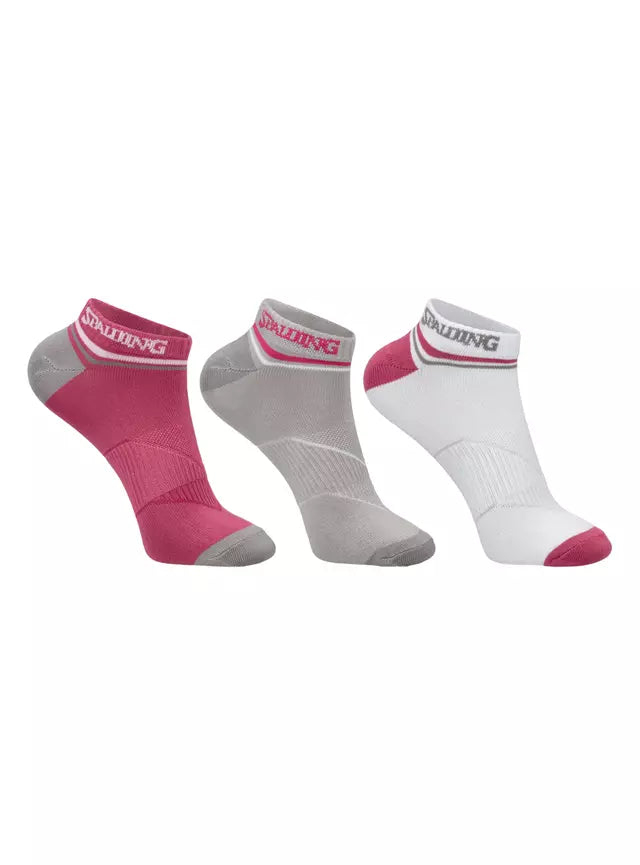 Calcetines Cortos Spalding Multicolor Rosado, Gris, Blanco